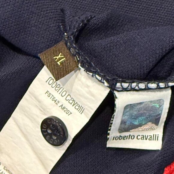 Roberto Cavalli navy and red polo shirt - Picture 2 of 4